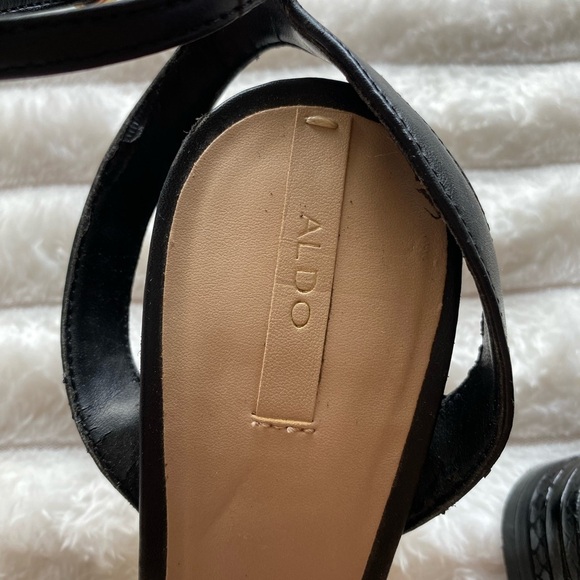 Aldo Black Strappy Heels - Picture 2 of 10